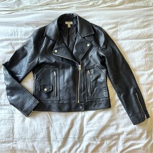 Topshop Faux Leather Biker Jacket